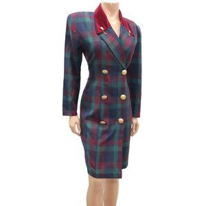 TARTAN Plaid Farouche Tailored Double Breasted Plaid Dress 10